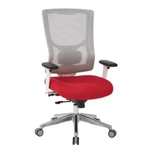 ProGrid® White Mesh High Back Chair, Padded Silver Ion Technology Dillon Seat