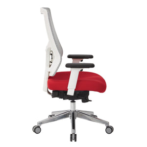 ProGrid® White Mesh High Back Chair, Padded Silver Ion Technology Dillon Seat