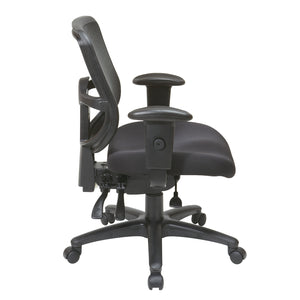 ProGrid Mesh Back Ergonomic Task Chair with Adjustable Arms, Padded Fabric Seat, Dual-Function Control