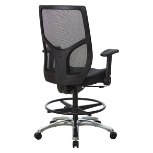 ProGrid® Mesh Back Drafting Chair with Padded FreeFlex® II Coal Fabric Seat