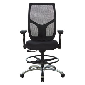 ProGrid® Mesh Back Drafting Chair with Padded FreeFlex® II Coal Fabric Seat