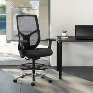 ProGrid® Mesh Back Drafting Chair with Padded FreeFlex® II Coal Fabric Seat