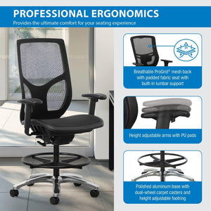 ProGrid® Mesh Back Drafting Chair with Black ProGrid Mesh Seat