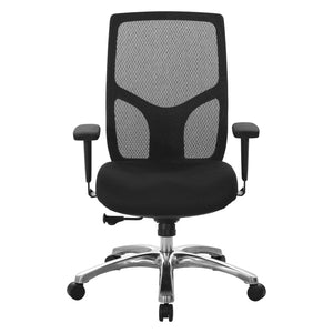 ProGrid® Mesh High-Back Manager's Chair with Padded Fabric Seat, 2-to-1 Synchro-Tilt Control