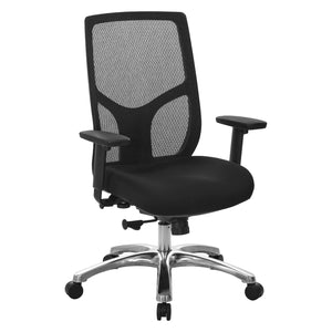 ProGrid® Mesh High-Back Manager's Chair with Padded Fabric Seat, 2-to-1 Synchro-Tilt Control