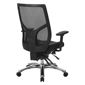 ProGrid® Mesh High-Back Manager's Chair with Padded Fabric Seat, Multi-Function Control