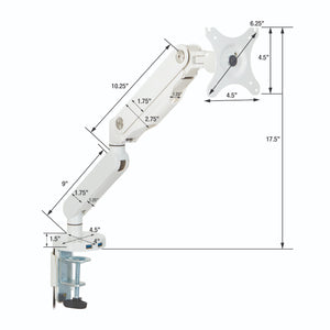 Ascend II® Gas Assist Single Monitor Arm with Dual USB 3.0 Ports