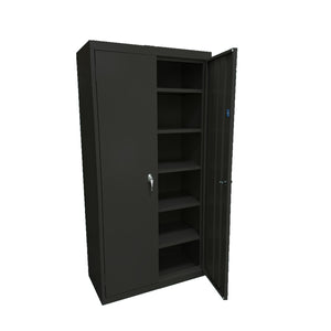 Herculite Metal Adjustable/Fixed Shelf Storage Cabinet, 42" W x 18" D x 72" H