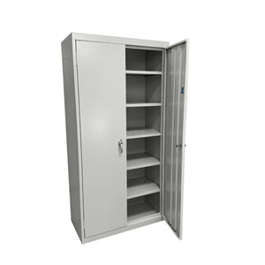 Herculite Metal Adjustable/Fixed Shelf Storage Cabinet, 30" W x 18" D x 72" H