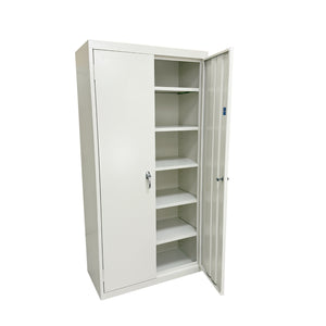 Herculite Metal Adjustable/Fixed Shelf Storage Cabinet, 30" W x 18" D x 72" H