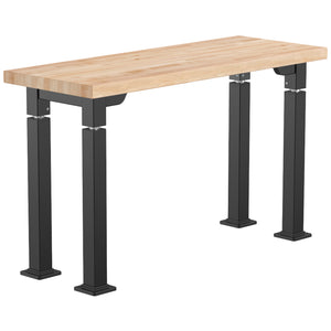 Adjustable Height Science Table with Designer Steel Frame, Butcherblock Top