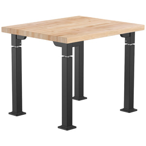 Adjustable Height Science Table with Designer Steel Frame, Butcherblock Top
