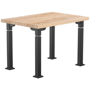 Adjustable Height Science Table with Designer Steel Frame, Butcherblock Top