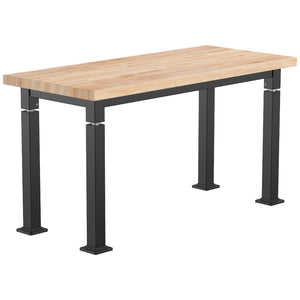 Adjustable Height Science Table with Steel Frame, Butcherblock Top