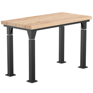 Adjustable Height Science Table with Signature Steel Frame, Butcherblock Top