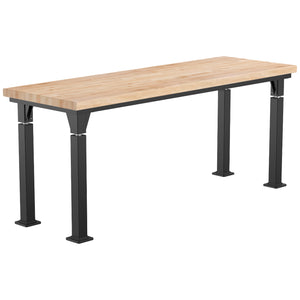 Adjustable Height Science Table with Signature Steel Frame, Butcherblock Top