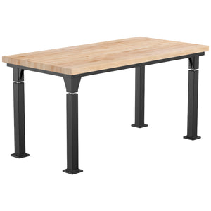 Adjustable Height Science Table with Signature Steel Frame, Butcherblock Top