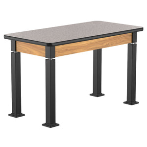 Adjustable Height Wood Frame Science Lab Table, Supreme High Pressure Laminate Top with Particleboard Core and T-Mold Edge