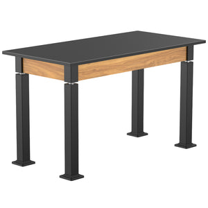Adjustable Height Wood Frame Science Lab Table, Trespa Top with Designer Beveled Edge