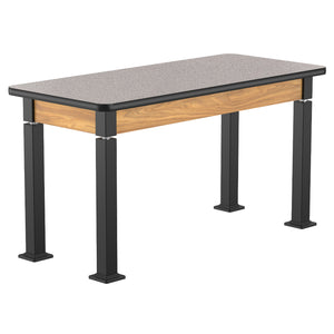 Adjustable Height Wood Frame Science Lab Table, Supreme High Pressure Laminate Top with Particleboard Core and T-Mold Edge