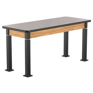 Adjustable Height Wood Frame Science Lab Table, Supreme High Pressure Laminate Top with Particleboard Core and T-Mold Edge