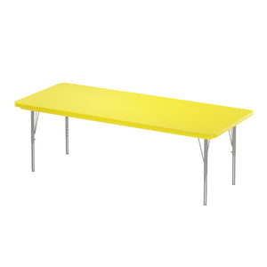 Correll Commercial Blow-Molded Plastic Adjustable Height Activity Table, Rectangle, 30" x 72"