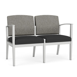 Amherst Steel Collection Reception Seating, 2-Seat Sofa, Standard Fabric Upholstery, FREE SHIPPING