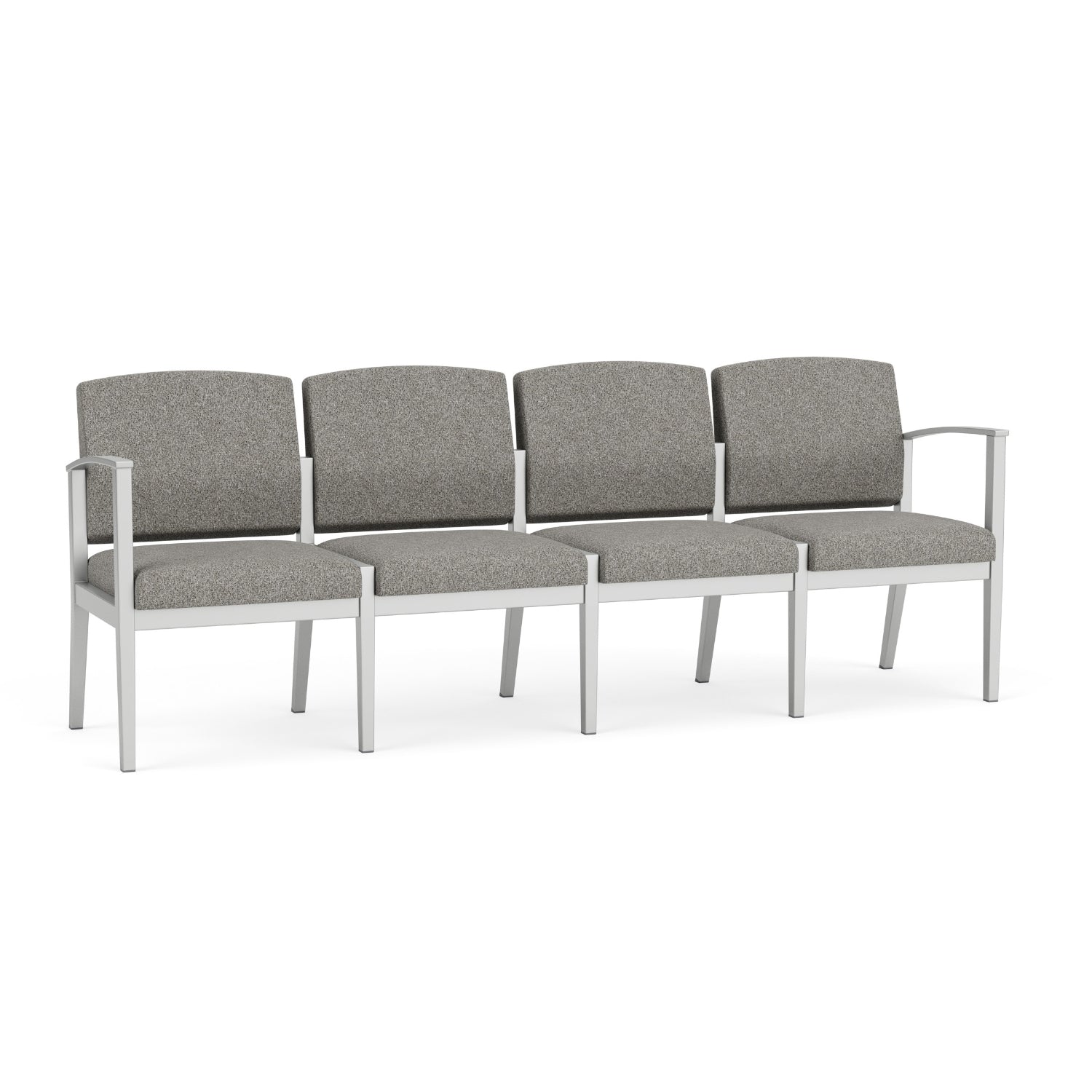 Amherst Steel Collection Reception Seating, 4-Seat Sofa, Standard Fabric Upholstery, FREE SHIPPING