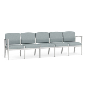 Amherst Steel Collection Reception Seating, 5-Seat Sofa, Healthcare Vinyl Upholstery, FREE SHIPPING