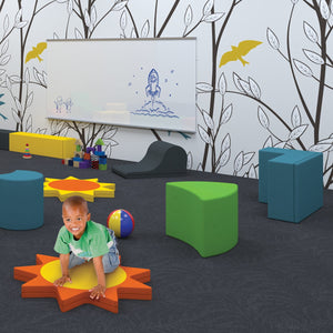 Constellation All Foam Soft Seating, Sun Ottoman, Limoncello/Bazaar