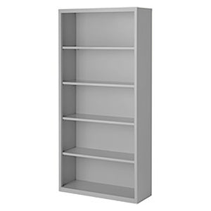 Herculite Metal Bookcase with 4 Adjustable Shelves, 36" W x 13" D x 72" H