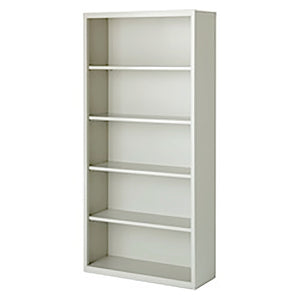Herculite Metal Bookcase with 4 Adjustable Shelves, 36" W x 13" D x 72" H
