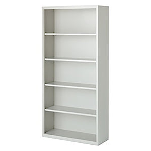 Herculite Metal Bookcase with 4 Adjustable Shelves, 36" W x 13" D x 72" H