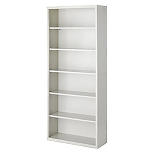 Herculite Metal Bookcase with 5 Adjustable Shelves, 36" W x 13" D x 84" H