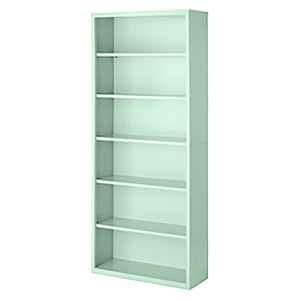 Herculite Metal Bookcase with 5 Adjustable Shelves, 36" W x 18" D x 84" H