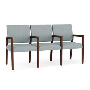 Brooklyn Collection Reception Seating, 3 Seats with Center Arms, Healthcare Vinyl Upholstery, FREE SHIPPING