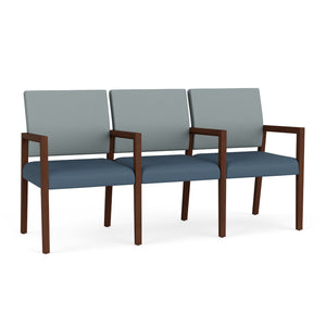 Brooklyn Collection Reception Seating, 3 Seats with Center Arms, Standard Vinyl Upholstery, FREE SHIPPING