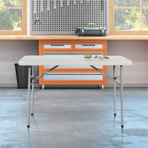 Resin Multipurpose Folding Table, 4' Rectangle