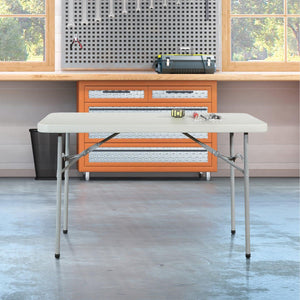 Resin Multipurpose Folding Table, 4' Rectangle