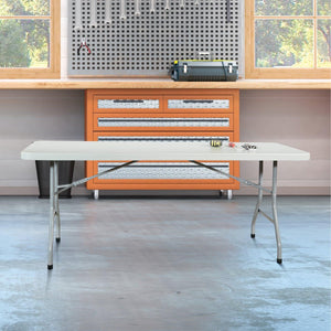 Resin Multipurpose Folding Table, 6' Rectangle