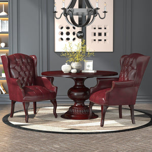 Traditional Wingback Guest Chair with Oxblood Caressoft Vinyl Upholstery