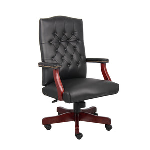 Traditional Executive Chair with Black Caressoft Vinyl Upholstery