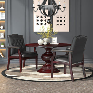Traditional Guest Arm Chair with Black Caressoft Vinyl Upholstery