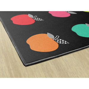 Schoolgirl Style Black, White & Stylish Brights Apple Sit Spot Rugs