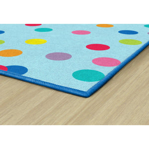 Schoolgirl Style Just Teach Rainbow Polka Dots On Blue Rugs