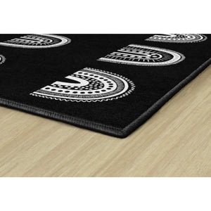 Schoolgirl Style Boho Rainbow Black Criss Cross Applesauce Rug, 7'6" x 12' Rectangle