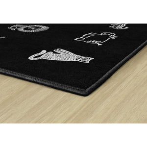 Schoolgirl Style Black & White Safari Animals Criss Cross Applesauce Rug, 7'6" x 12' Rectangle