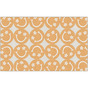 Schoolgirl Style Good Vibes Large Happy Faces Rug, 7'6" x 12' Rectangle