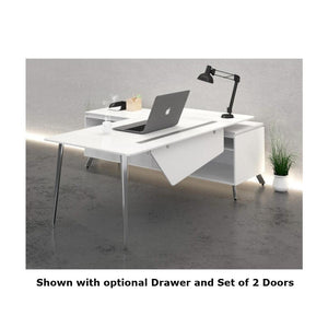 One Suite L-Shaped Executive Desk with Open Return/Credenza, FREE SHIPPING