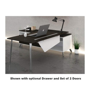 One Suite L-Shaped Executive Desk with Open Return/Credenza, FREE SHIPPING